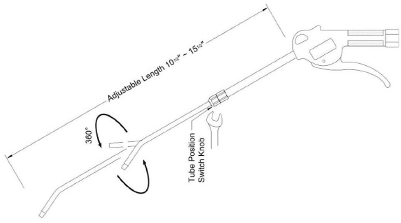 Air operated blow pistol, telescopic, 90-190mm | others | Hand tools  catalogue | Products | KS Tools Werkzeuge - Maschinen GmbH